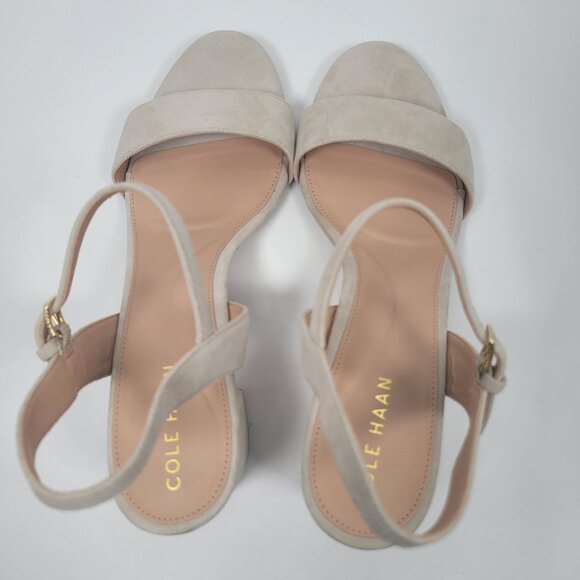 Cole Haan Women's Beige Block Heel Sandals W26087 US Size 9B Like New - Picture 5 of 8